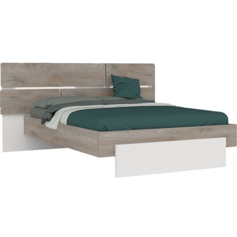 Lit prado blanc-bois lit 160x200cm