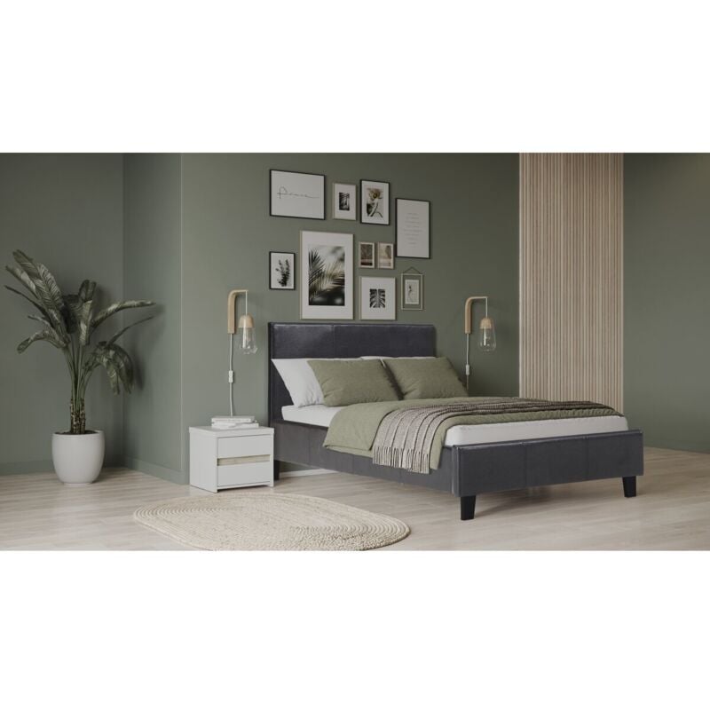 Habitat Et Jardin - Lit 'Lina' - 90 x 190 cm - Noir