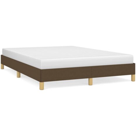 Lit Marron foncé 140x190 Tissu