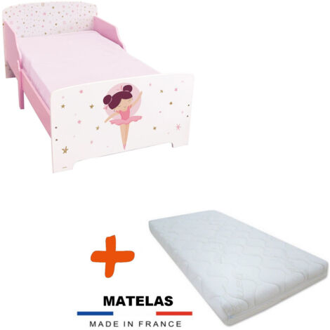 Lit+ matelas Ballerine Lit + Sommier +lattes + Matelas - 70x140 cm