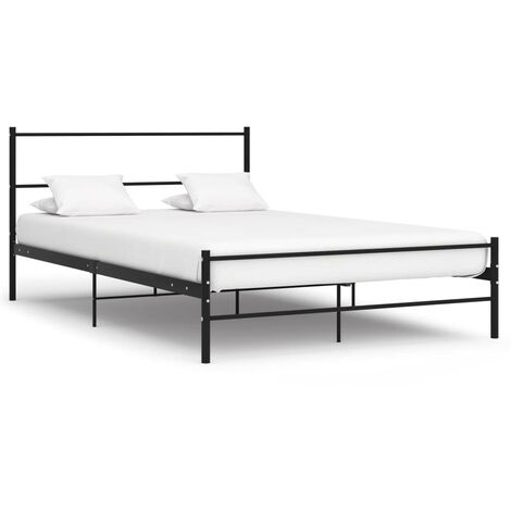 Lit métal noir Binder 140x200 cm