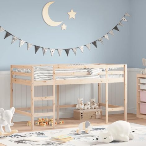 Lit mezzanine enfants avec tunnel sans matelas bleu 90x190 cm | Leroy Merlin