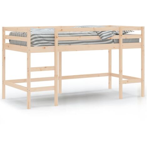 Lit mezzanine enfants échelle 90x190 bois pin massif