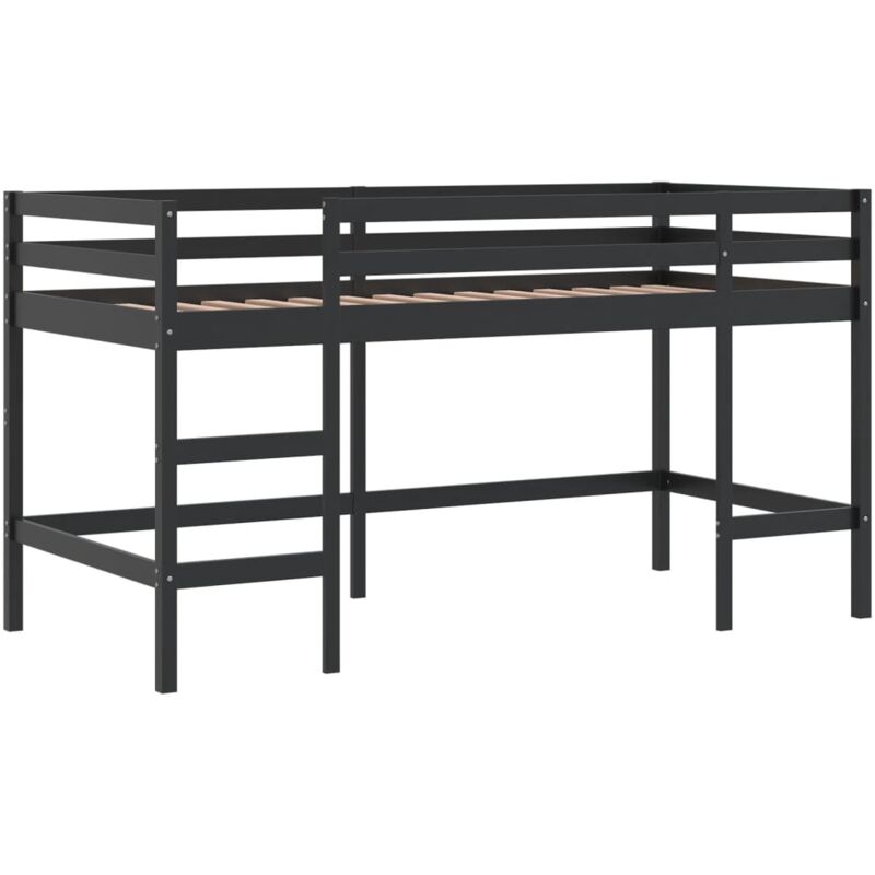 Vidaxl - Lit mezzanine d'enfants sans matelas avec échelle noir 90x190cm