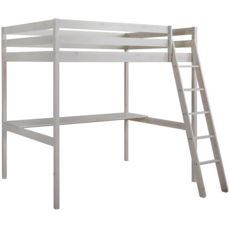 Lit mezzanine enfants échelle 90x200 bois pin massif | Leroy Merlin