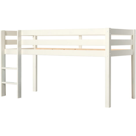 Lit Mi-Hauteur 90x200 Sommier Inclus Vipack Pino - Blanc