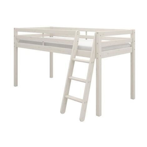 LES TENDANCES Lit mi hauteur Lit mi haut Actim 90x190 blanchi