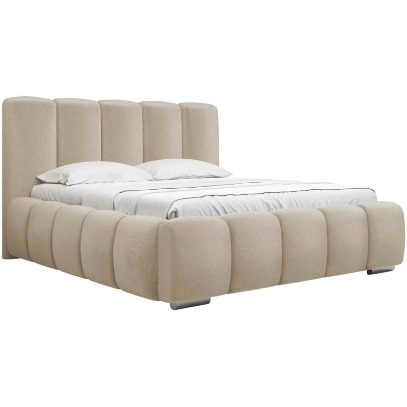 Lit TrendyNest 106, Paros 01, Double, 160x200, Tapisserie, Sommier à lattes, 180x222x112cm