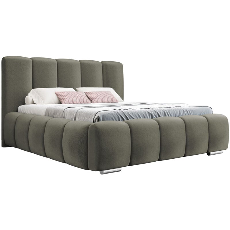 Mobilier1 - Lit TrendyNest 106, Kronos 46, Double, 140x200, Tapisserie, Sommier à lattes, 160x222x112cm