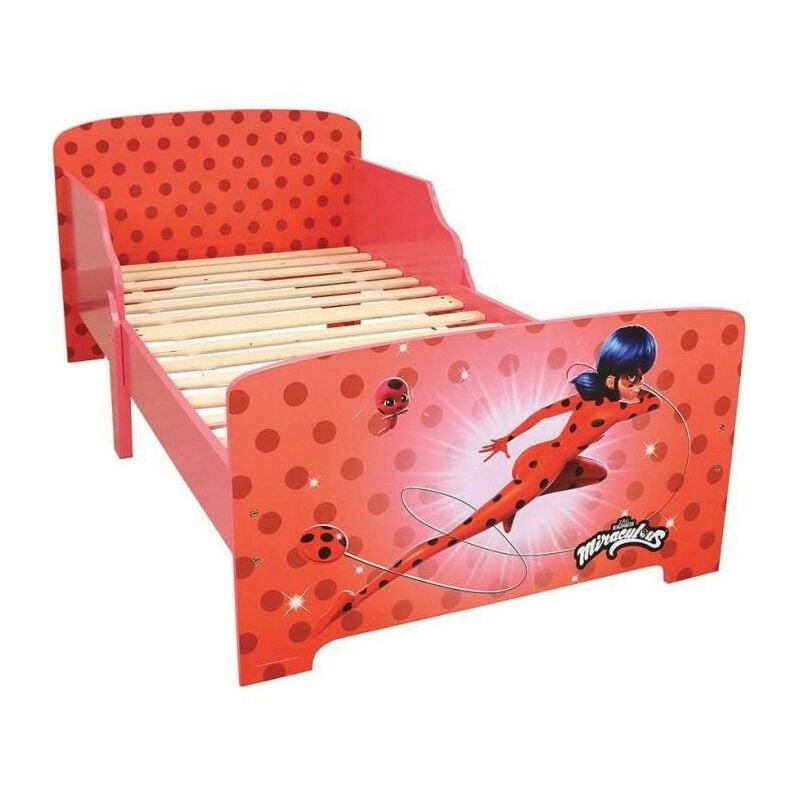 Cijep - Fun house miraculous ladybug lit avec sommier a lattes 140x70 cm