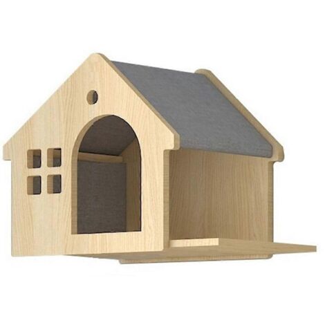 Lit mural pour chat Villa, petite étagère murale en bois massif pour chat, couleur vive