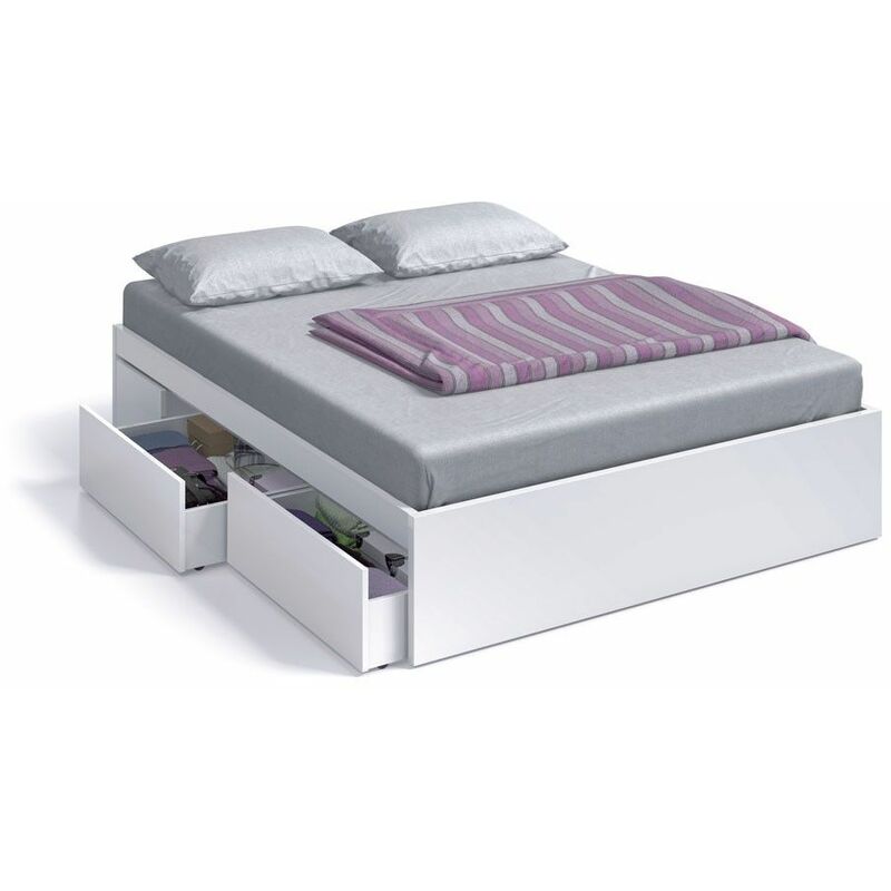 Cadre de lit Kendra 4 tiroirs 156 cm (largeur) x 37 cm (hauteur) x 196 cm (profondeur)