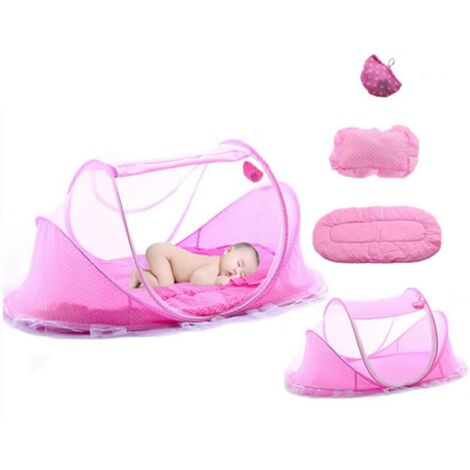Lit Parapluie Pour Bébé - Tente Mosquito Pliable Automatique Pour Nouveau-Né À 3 Ans - Usage Intérieur Et Extérieur - Bleu