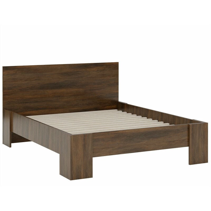 Mobilier1 - Lit Avimora 115 , Double, 160x200, Stratifié, Sommier à lattes, 171x208x100cm