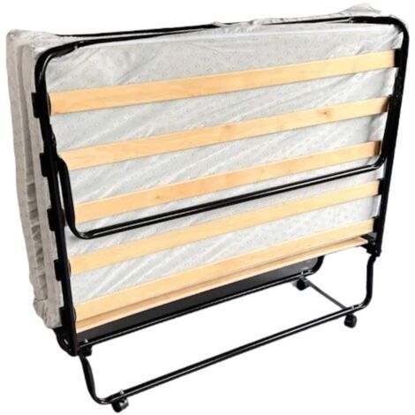 Lit pliant 120x190 cm – 12 lattes en bois multiplis – Cadre métallique anti-corrosion – Pour espaces confinés – Confort optimal – Sedac