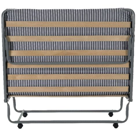 Lit pliant 120x190 cm – Structure en acier – 15 lattes en bois multiplis – Confort optimal – Fabriqué en France – 1/2 personnes – Sedac