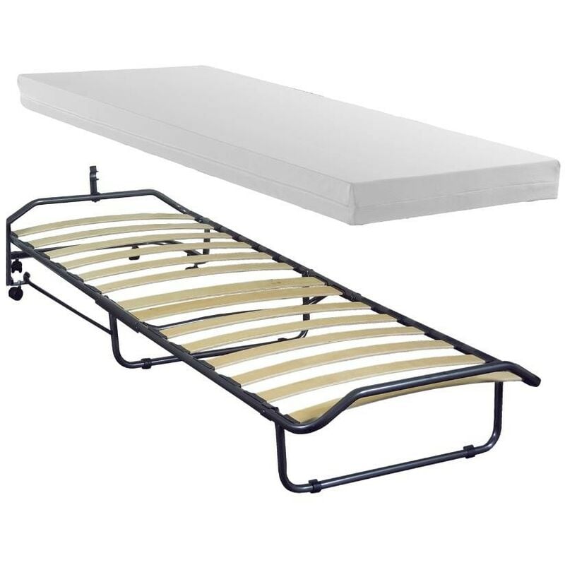 Veriaffari.it - Lit pliant avec matelas 80X190 cm pour table de nuit - retepiegh