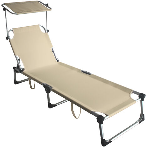 Lit pliant Mykonos en aluminium et textilène 2x1 Couleur Beige