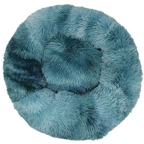 Lit pour Chat, Coussin Fluffy, Doux Lavable pour Chats Chiens (Tie-Dye Haze Blue, 40 cm), Enlé