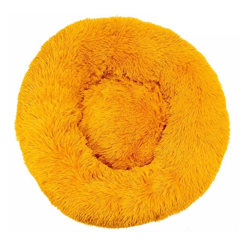 Lit pour Chat, Coussin Moelleux, Doux Lavable pour Chats Chiens (Jaune Doré, 40 cm), Ensoleillé