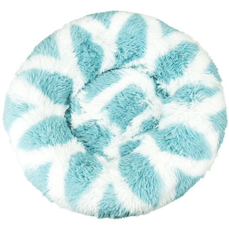 Lit pour chat, coussin moelleux, doux lavable pour chiens chats (blanc bleu, 70 cm), Ensoleillé