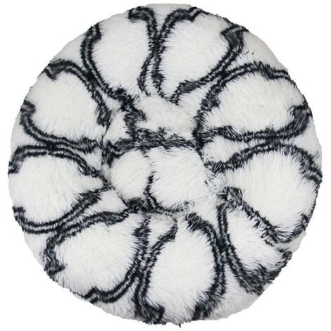 Lit pour chat, coussin moelleux, doux lavable pour chiens chats blanc noir, 50 cm