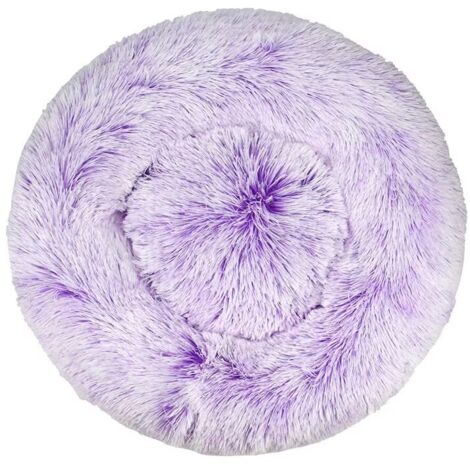 Lit pour chat, coussin moelleux, doux lavable pour chiens chats (dégradé violet, 80 cm), Ensoleillé