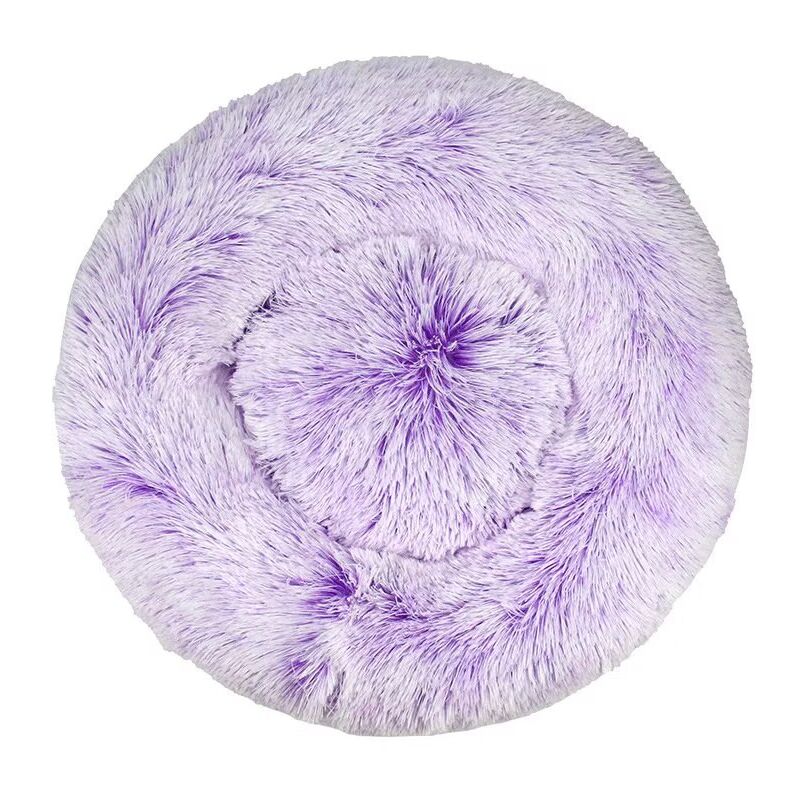 Lit pour chat, coussin moelleux, doux lavable pour chiens chats (dégradé violet, 70 cm), Ensoleillé