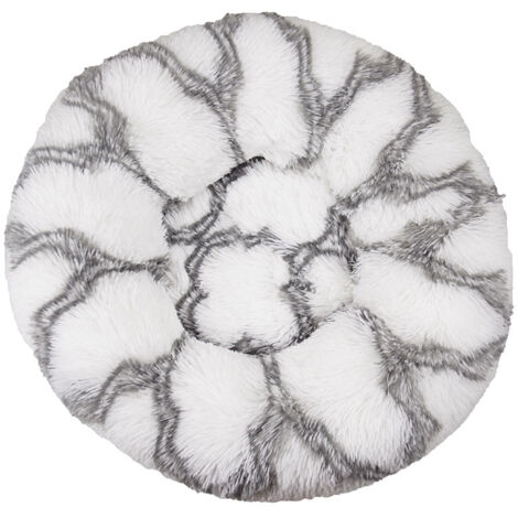 Lit pour chat, coussin moelleux, doux lavable pour chiens chats (gris blanc, 70 cm), Ensoleillé
