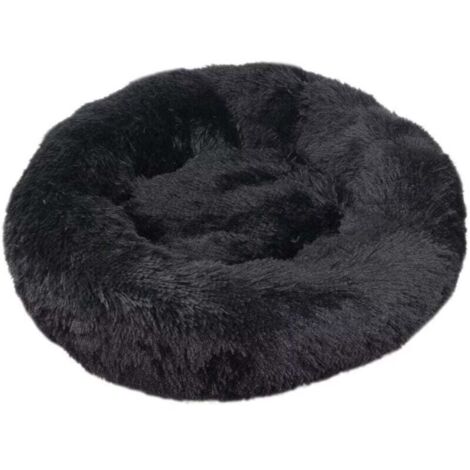 Lit pour Chat, Coussin Moelleux, Doux Lavable pour Chiens Chats (Noir, 40 cm)
