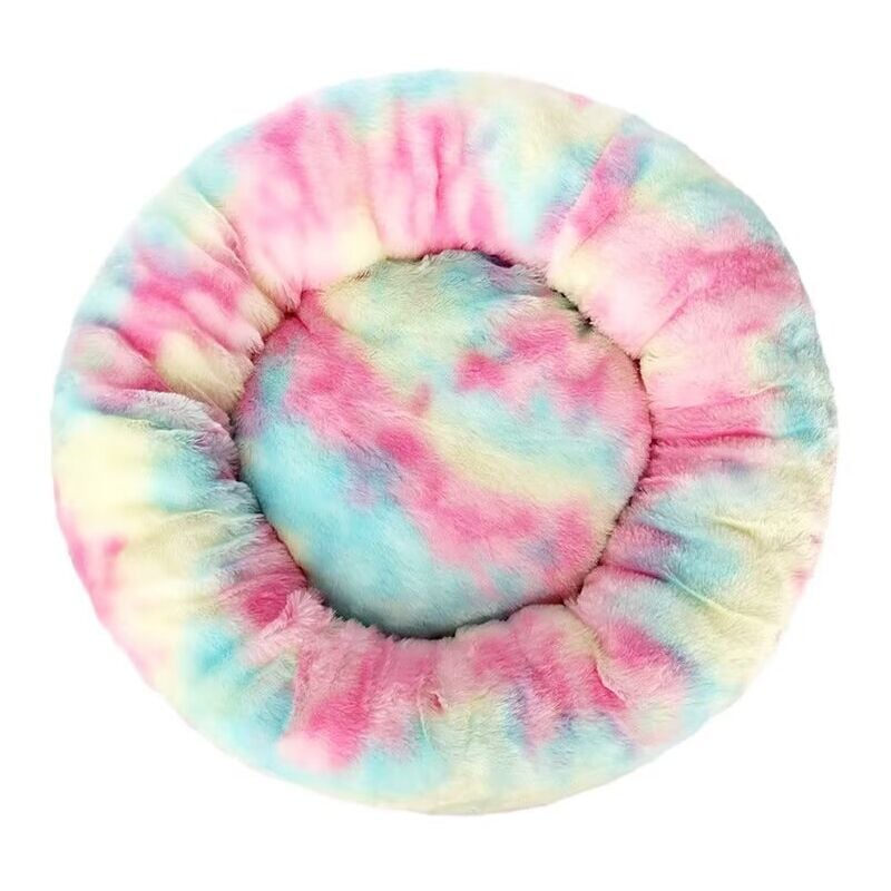 Lit pour chat, coussin moelleux, doux lavable pour chiens chats (rose coloré, 80 cm), Ensoleillé