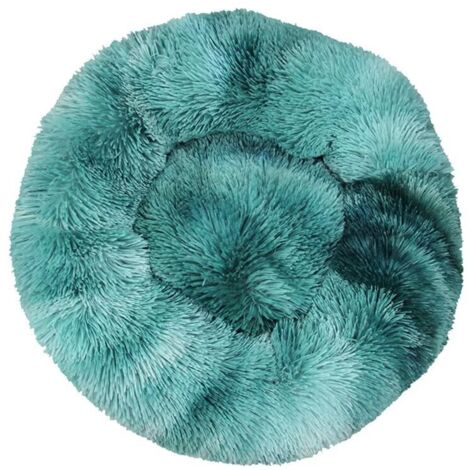 Lit pour chat, coussin moelleux, doux lavable pour chiens chats (tie-dye bleu foncé, 80 cm), Ensoleillé