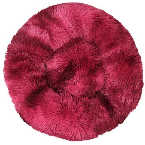 Lit pour chat, coussin moelleux, doux lavable pour chiens chats (tie-dye vin rouge, 70 cm), Ensoleillé