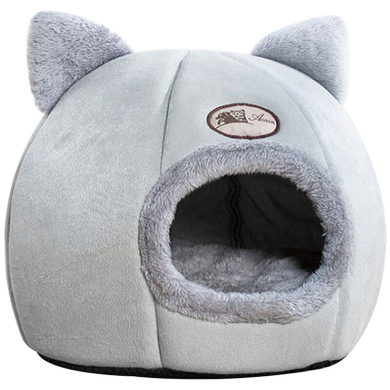 Lit pour chat tête de chat, lit pour chien chaud semi-fermé et lit pour chaton, l