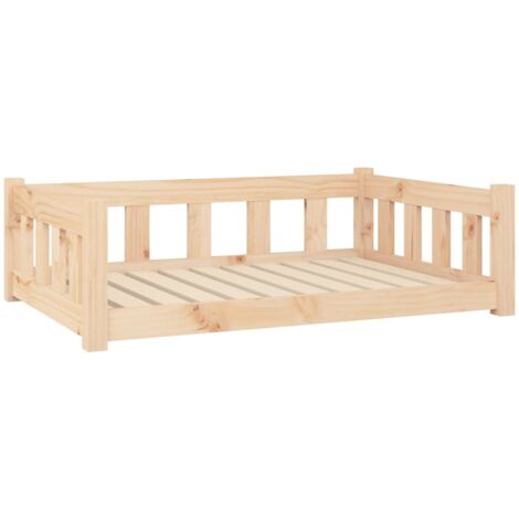 vidaXL Lit pour Chien 95,5x65,5x28 cm Bois de Pin Solide Couchage Multicolore