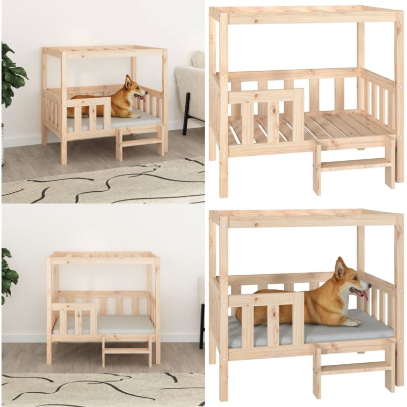 Vidaxl - Lit pour chien 95,5x73,5x90 cm Bois de pin solide - Panier Pour Chien - Lit Pour Chien - Maison Pour Chien - Couchage Chien - Lit Animal
