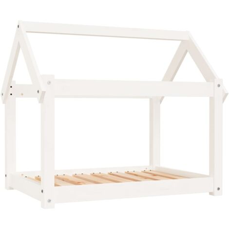 Lit pour chien Blanc 81x60x70 cm Bois de pin solide CFW19435