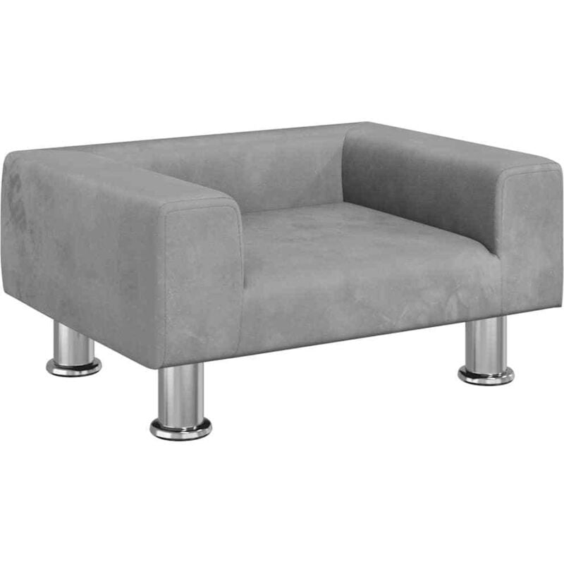 Lit pour chien gris clair 50x40x26,5 cm velours Vidaxl