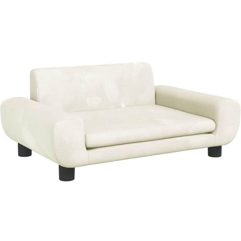 Lit pour chien crème 70x45x33 cm velours Vidaxl