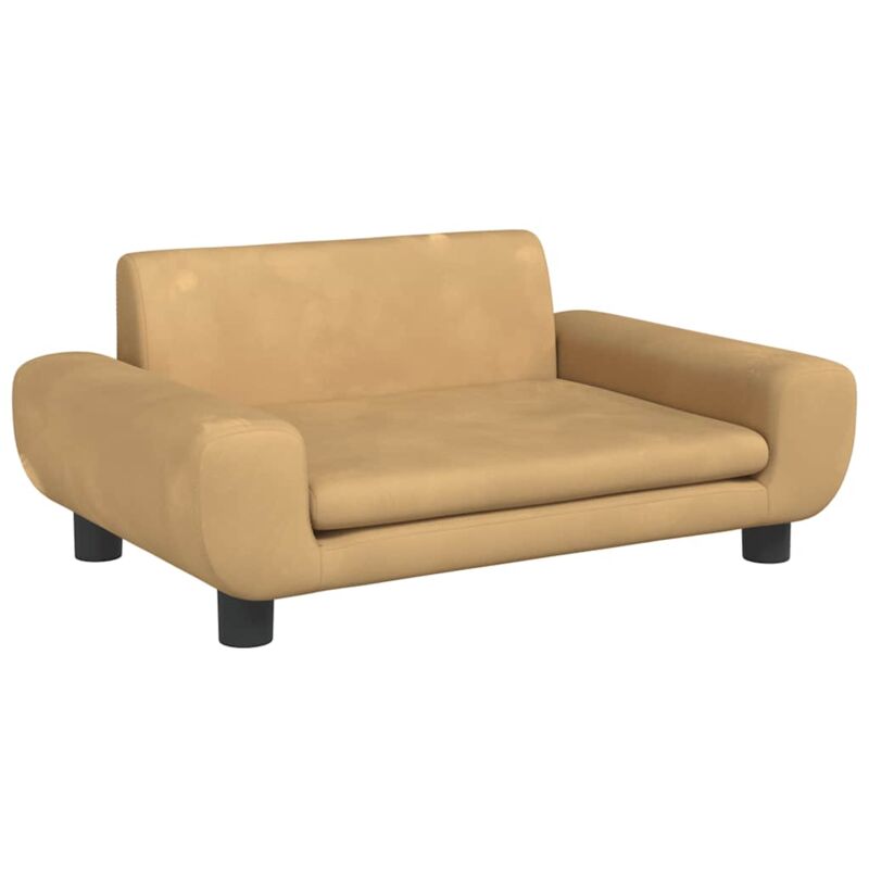 Lit pour chien marron 70x45x33 cm velours Vidaxl