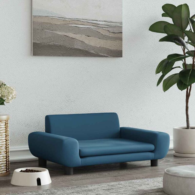 Lit pour chien bleu 70x45x33 cm velours