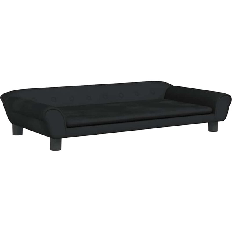 Lit pour chien noir 100x50x21 cm velours