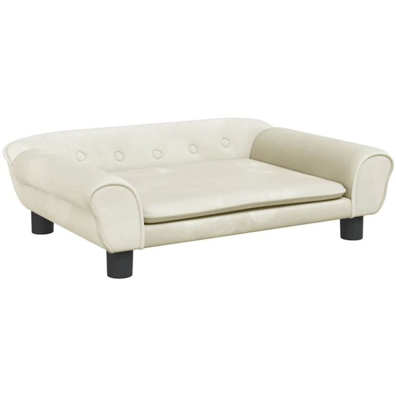 Vidaxl - Lit pour chien crème 70x48x22 cm velours