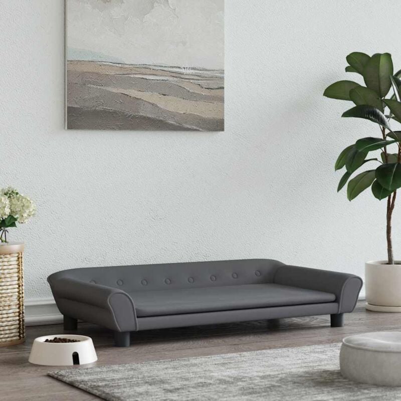 Lit pour chien gris foncé 100x50x21 cm velours Vidaxl
