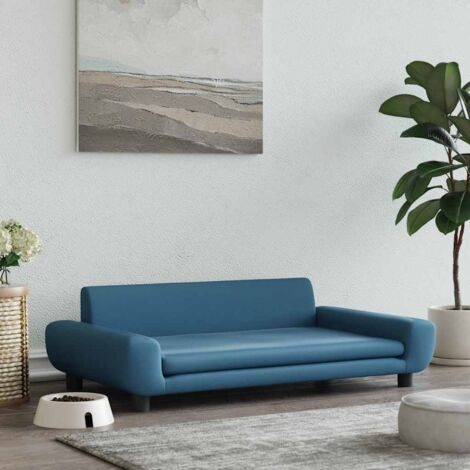 Lit pour chien Canapé chien  design scandinave bleu 100x54x33 cm velours 68677