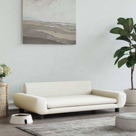 Lit pour chien Canapé chien  design scandinave crème 100x54x33 cm velours 16723