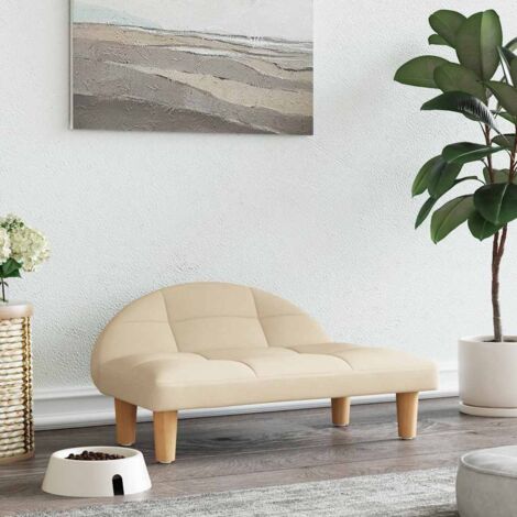 Lit pour chien Canapé chien  design scandinave crème 70x52x30 cm tissu 48143