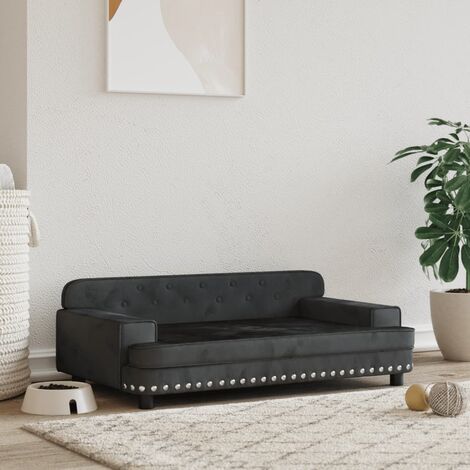 Lit pour chien Canapé chien  design scandinave noir 90x53x30 cm velours 18453