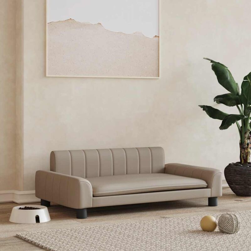 Canapé pour chien, Lit pour chien, Matelas pour chiens cappuccino 90x53x30 cm similicuir RG3Q87483 design in