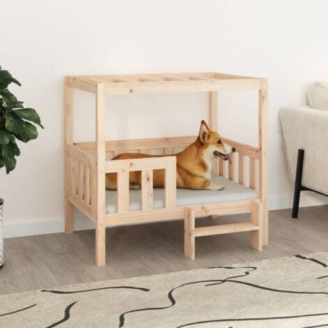 Lit pour chien Canapé pour chien  95,5x73,5x90 cm Bois de pin solide 19155